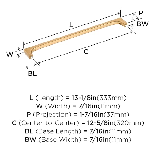 Amerock Merced 12-5/8 inch (320mm) Center-to-Center Champagne Bronze Cabinet Pull, BP37429CZ by Amerock - Image 5