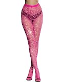 VINICUNCA Fishnet Stockings for Women Sparkly Rhinestone Fishnet Tights Multi Pack (US, Alpha, Medium, X-Large, Regular, Regular, Rose-mini Grid)