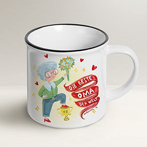 Tazza in ceramica di misure (cm): Ø 8,5 x 8,5 cm; Capacità 300ml (10,5 oz)