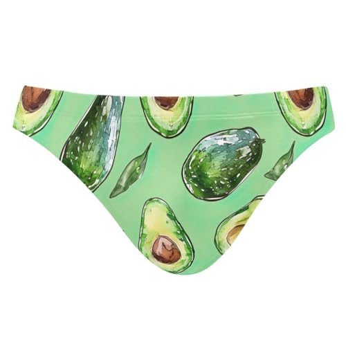 Green Avocado Men's Swimwear Sexy Bikini Solid Siwmming Briefs 20855290