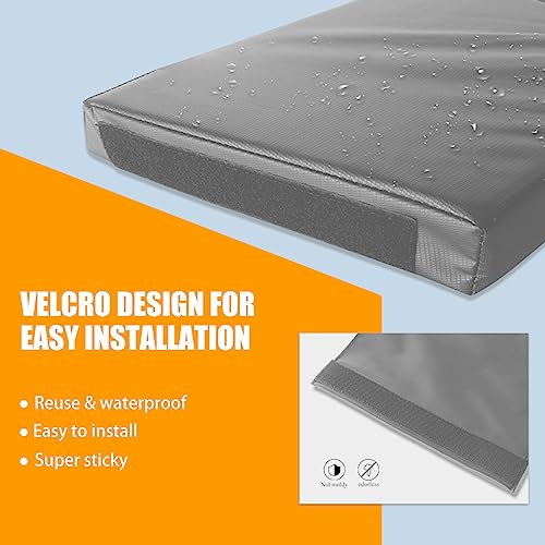 MegaGreen Grey Basketball Pole Pad 72\" Tall and 2\" Thick Fits 6x6 Inch Pole All-Weather Durable UV-Resistant Waterproof Square Basketball Pole Padding for Player Protection and Safety