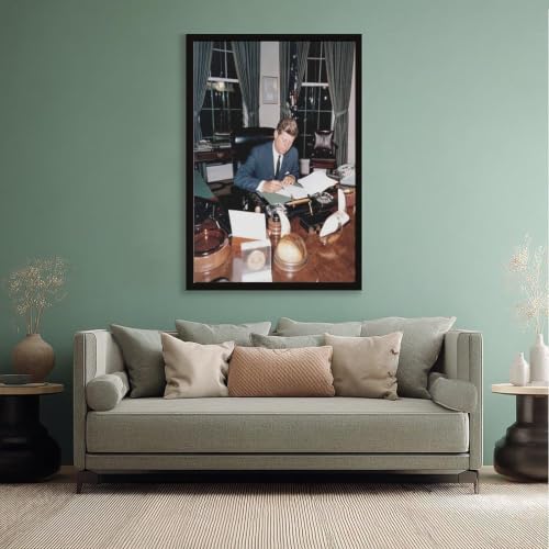 Impression toile John F Kennedy Bureau Ovale Maison Blanche tableau bureau
