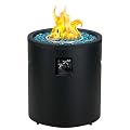 BALI OUTDOORS 50,000 BTU Propane Fire Pit Outside, 23 inch Outdoor Fire Pit Round, Black Firepits for Outside Patio, Garden, Backyard