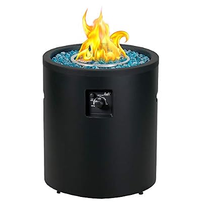 BALI OUTDOORS 50,000 BTU Propane Fire Pit Outside, 23 inch Outdoor Fire Pit Round, Black Firepits for Outside Patio, Garden, Backyard