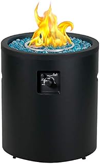 BALI OUTDOORS Gas Fire Pit Propane Fire Column, 23 Inch Cylinder Firepit, 50,000BTU