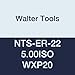 Walter Tools NTS-ER-22 5.00ISO WXP20 Carbide NTS Threading Inserts, External Thread, Full Profile, ISO Metric 60 Degree (Pack of 10)