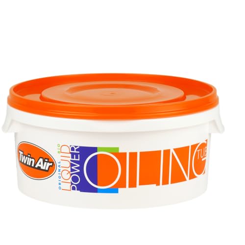 Twin Air Oiling Tub (3 Liter) - Durable, Resealable Orange Tub for Submerging and Evenly Oiling Powersports Air Filters, Reduces Waste and Mess, Ideal for Dirt Bikes, ATVs, and Motocross Maintenance