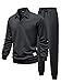 JMIERR Herren Jogginganzug Set Grau Polo Kragen 1/4 Reißverschluss 2-Teiliger Trainingsanzug Sweatsuit Paarkleidung Freizeit Tracksuit XXL