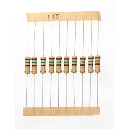 HUABAN 100 Piezas 1 Watts 1W 150R 150 Ohm 5% Resistencia de película de carbono