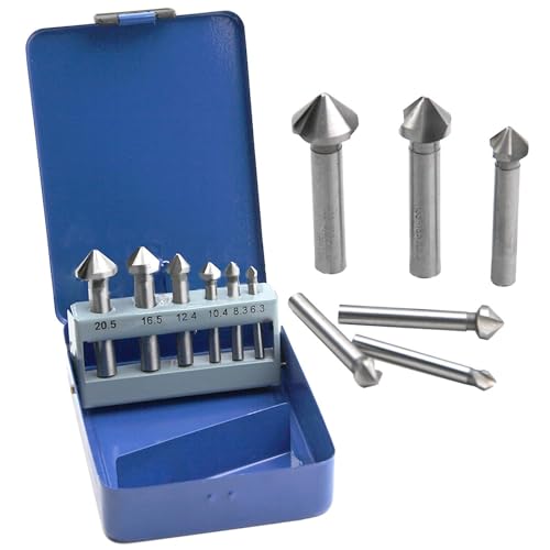 6 Pièces Fraise à Chanfreiner HSS DIN 335 C, Foret à Fraiser à Bois à Trous Conique, Outil de Chanfreinage, Outil de Vis pour DIY Bois, Métal, PVC, 6.3/8.3/10.4/12.4/16.5/20.5mm