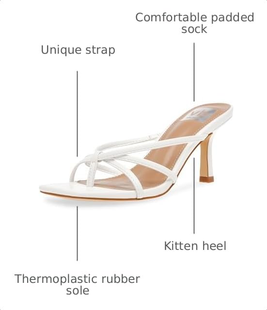DV Dolce Vita womens Zini Heeled Sandal, White, 8 US by DV Dolce Vita - Used condition - Image 3