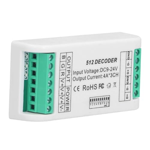 Contrôleur RVB décodeur LED DMX 512 et variateur de tension constante 9V 24V