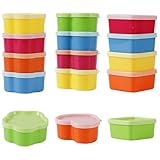 Shirene Pequeños Recipientes de Congelador,15 PCS Envases de Plastico con Tapa 3 Diseños Herméticos y Apilables,Contenedores de Plástico Reutilizable para Alimentos,Organización de Cocina (40 ml)