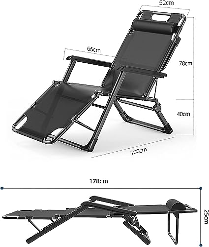 Lit pliant portable double usage et chaise longue pliante de relaxation réglable