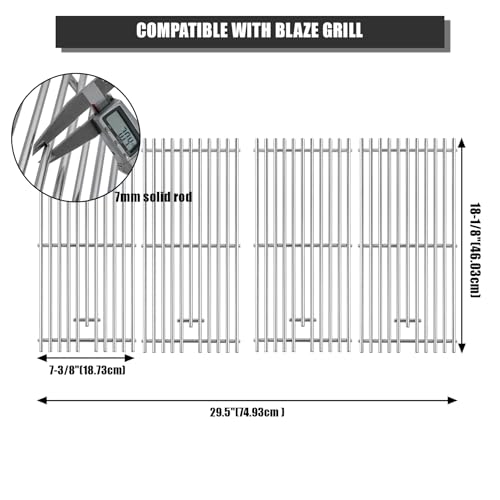 Image of SafBbcue RJC008P RJC32A Grates Grill Replacement for RCS Summerset and Blaze Grills Stainless Steel Cooking Grids for RCS RJC32A RJC32AL Summerset Sizzler 32 inch Blaze 32 inch 4 Burner Grills BLZ-4LTE2-NG