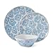 Pfaltzgraff Radiant Floral Bloom 12 Piece Plate Bowl Dinnerware Set, Service for 4
