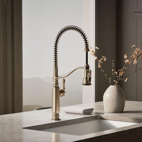 KOHLER K-77515-BV Tournant Semi-Professional Pull-Down Kitchen Sink Faucet, Commercial Kitchen Faucet with Pull Down Sprayer, Vibrant Brushed Bronze by Kohler - Image 2