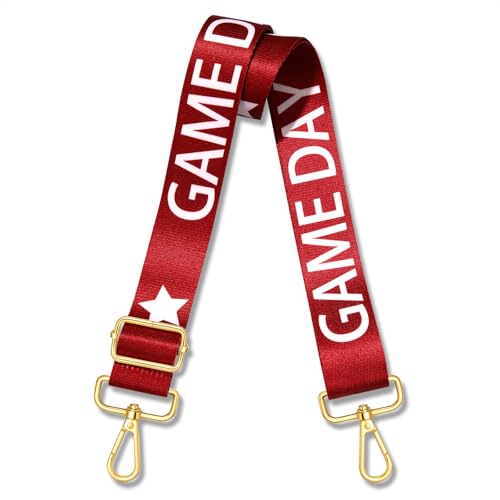 Image of Game Day Purse Strap Replacement Crossbody Wide Shoulder Strap Star Football Strap for Stadium Approved Clear Bag