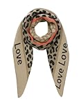 Faera Dreieckstuch Animal Love elastischer Strick mit Leopardenmuster und cozy Oberfläche