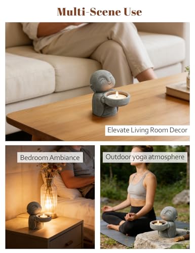 Portavelas Zen con figura de Buda para decoración miniatura 3