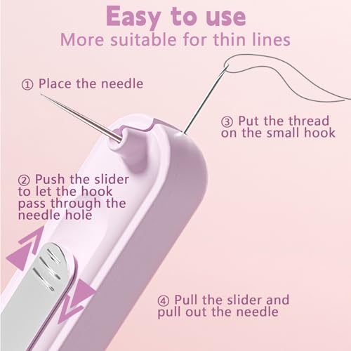 COLAYERIST 2 in 1 Needle Threaders Automatic for Hand Sewing, 3 in 1 Needle Threader Seam Ripper, Sewing Supplies Sewing Kit, Sewing Machine Needle Threaders with Needle Storage(3 PCS)