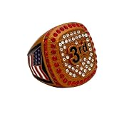 Discount Sports Rings USA Softball and Baseball Championship Awards/Placement Awards/Assorted Colors and Gemstones (3rd, Red Stone)