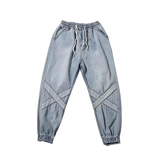 Streetwear Byxor Herr Jeans Overaller Herr Koreanskt Mode Hip-Hop Ankelband Byxor Herr Avslappnade LöSa Joggingbyxor Blå 4xl Xblue
