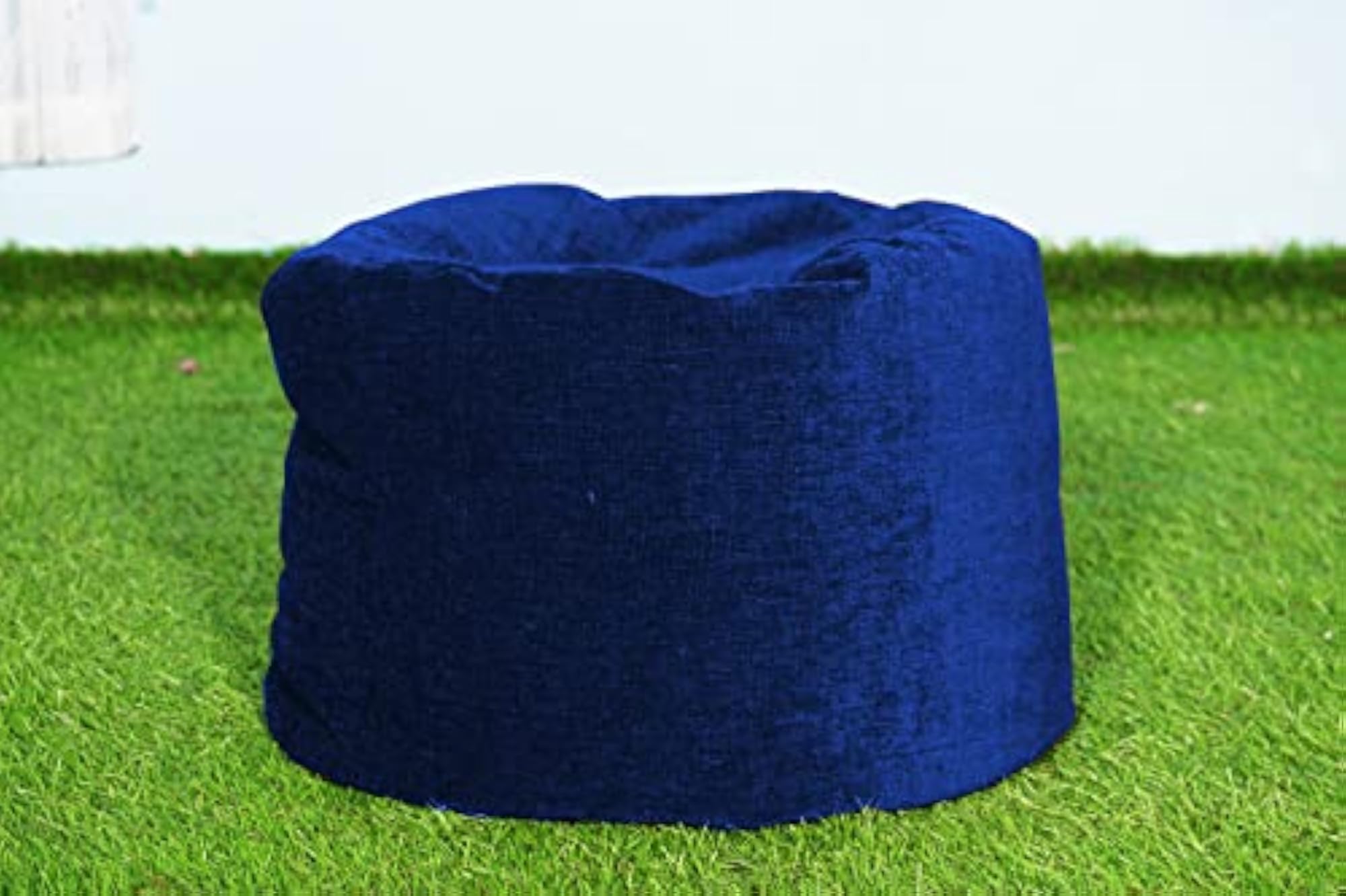 Parda Online Soft Fabric Pouffe Design XXXL Blue Cover, Without Beans