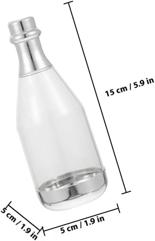 20pcs Silver Large Wedding Candy Containers Sparkling Wine Bottle Shape Decorative Candy Boxes for Party Favors and Birthday Treats