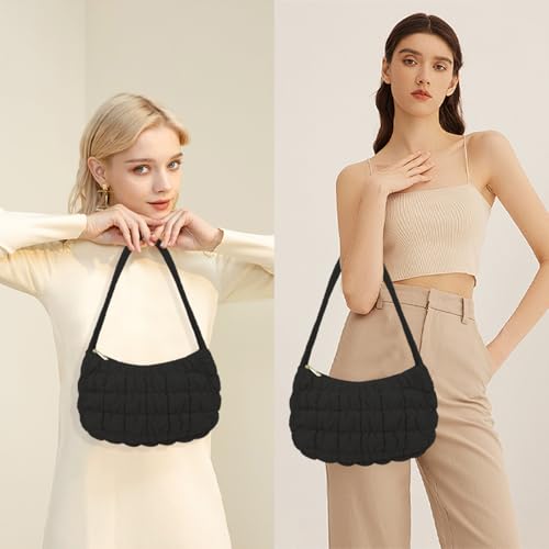 Image of Puffer Tote Bag, Small Tote Purse Lightweight for Everyday Hobo Handbag