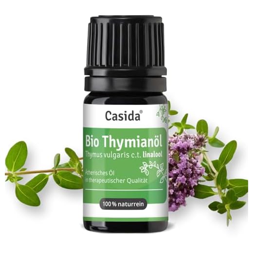 Casida Thymian Linalool - Bio-Qualität - 100% naturreines Ätherisches Öl - 5 ml - hoher Linalool Gehalt - Aromatherapie