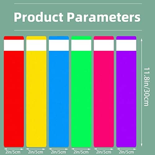 48PCS Library Book Dividers for Shelves with Stickers, 12x2inch Plastic Bookshelf Markers, Colored Comic Book Dividers
