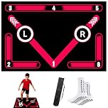 Football Training Mat - Soccer Mastery Skills XL Mat 90x60cm - Develop Confidence, Skills & Discipline + Mastery Mobile APP Football & Birthday Gift for Boys, Kids (Pink+Socks+bag)
