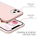 DUEDUE for iPhone 11 Pro Max Case, Liquid Silicone Soft Gel Rubber Slim Cover with Microfiber Cloth Lining Cushion Shockproof Full Body Protective Case for iPhone 11 Pro Max, Pink Sand