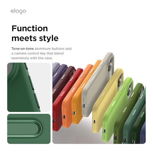 Image of elago for iPhone 17 Pro Max Case, Premium Magnetic Silicone Case, Compatible with MagSafe, Liquid Silicone Material, Protective Cover, Shockproof, Slim Phone, 6.9 inch (Alpine Green)