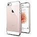 Spigen Neo Hybrid Crystal iPhone SE Case with Flexible Inner Casing and Reinforced Hard Bumper Frame for iPhone SE 2016 - Rose Gold