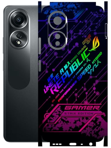 Image of AtOdds - Full Body Back Screen Guard Protector Film - Lamination Wrap Skin Sticker Compatible with Oppo A58 (4G) | Scratchproof Matte Finish (Gamer)