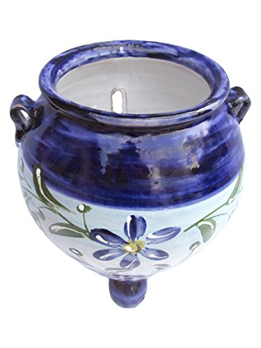 Cactus Canyon Ceramics Spanish Hand-Painted Orza Wall Flower Planter, Sky #TOP1