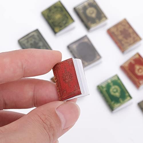 cobee Miniatures Dollhouse Books, 12 Pieces Mini Books Dollhouse Accessories 1:12 Miniatures Books Dollhouse Decoration Accessories for Dollhouse Study Room Bedroom Library (12 PCS)