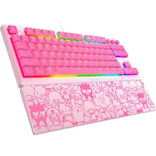 Razer Ornata V3 TKL Gaming Keyboard, Hello Kitty & Friends Edition | Low-Profile Keys, Mecha-Membrane Switches, UV-Coated Keycaps, Backlit Media Keys, 8-Zone RGB Lighting, Magnetic Wrist Wrest - image 8