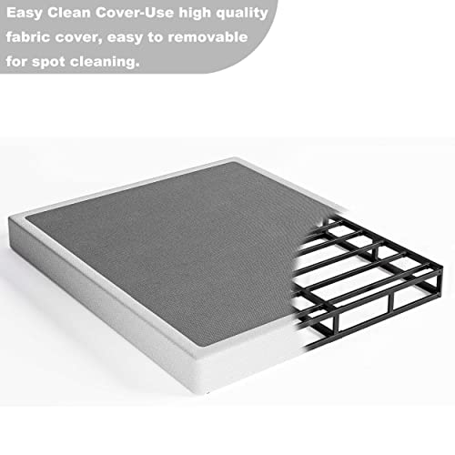 Daqutic Box Spring Full，9 Inch Metal Box-Spring Only, Mattress Foundation, Heavy Duty Structure With Fabric Cover, Noise Free, Non-Slip, Easy Assembly #TOP3