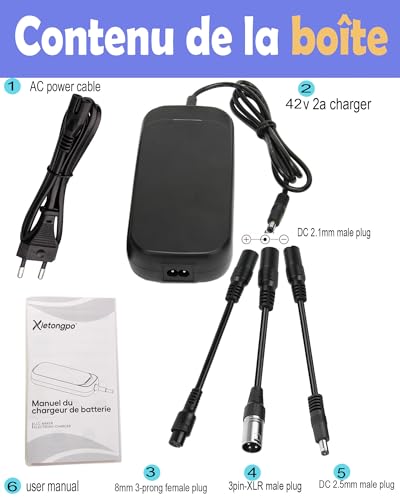 Chargeur hoverboard universel 36V équipé de 4 connecteurs interchangeables pour vélo - 6