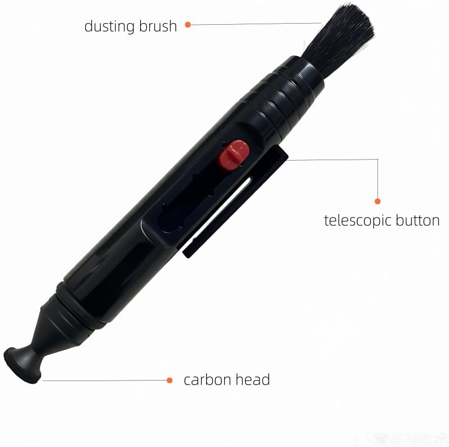 2pcs Lens Cleaning Pen with Carbon Cleaning Head and Brush for DSLR Digital Camera and Drone, Telescope, Magnifying Glass, Mobile Phone Screen, etc.