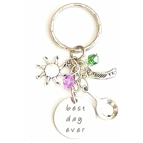 Hanalea Island Jewelry Co. Best Day Ever Rapunzel Tangled Accessories Silver Charm Keychain Gift for an Adventurous Princess | Merchandise for Women Cover
