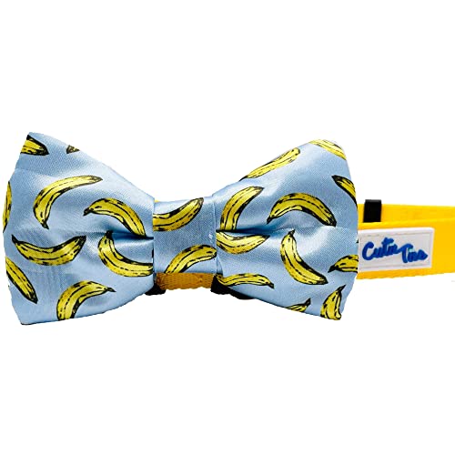 Cutie Ties Dog Bow Tie Bananas - 2" X 4" Premium Quality Bow Ties For Dogs - Fancy Dog Tie With Slip Over Elastic Bands - Cute Dog Tie Fits Most Collars - Dog Tie For Small, Medium And Large Breeds #TOP2