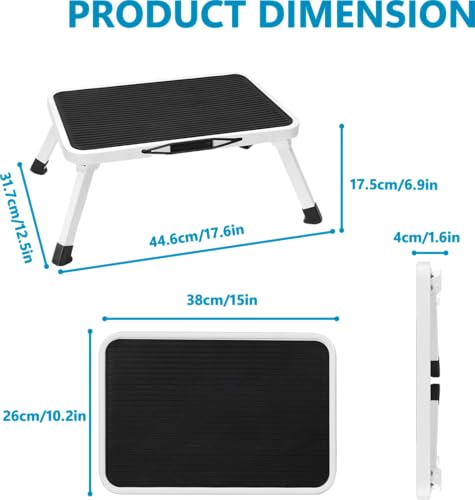 Simple Deluxe Step Stools Foldable, Heavy Duty Foot Stool with Non-Slip Paltform & Feet, Folding Step Ladder for Adults or Kids in Kitchen, Home, 330 Lbs Capacity by Simple Deluxe - Image 2