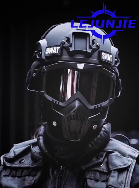 MICH Airsoft Helmet and Detachable Full Face Airsoft Mask Goggles with NVG Mount and Side Rail for Paintball-Hunting and Outdoor Activities by LEJUNJIE - Image 7