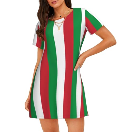 Chemise de nuit respirante femme manches courtes motif italie anti chaleur