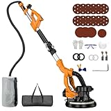Drywall Sander, 9-Speed Electric Drywall Sander with Vacuum Dust Collector, 950W Power Ceiling Sander Tool with LED Light, Collapsible & Extendable Handle for Sanding Wall & Popcorn Ceiling Removal