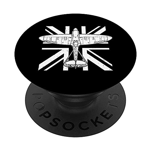 Spitfire UK WW2 Plane Aircraft Airplane Supermarine PopSockets PopGrip Intercambiable
